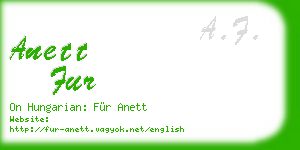 anett fur business card